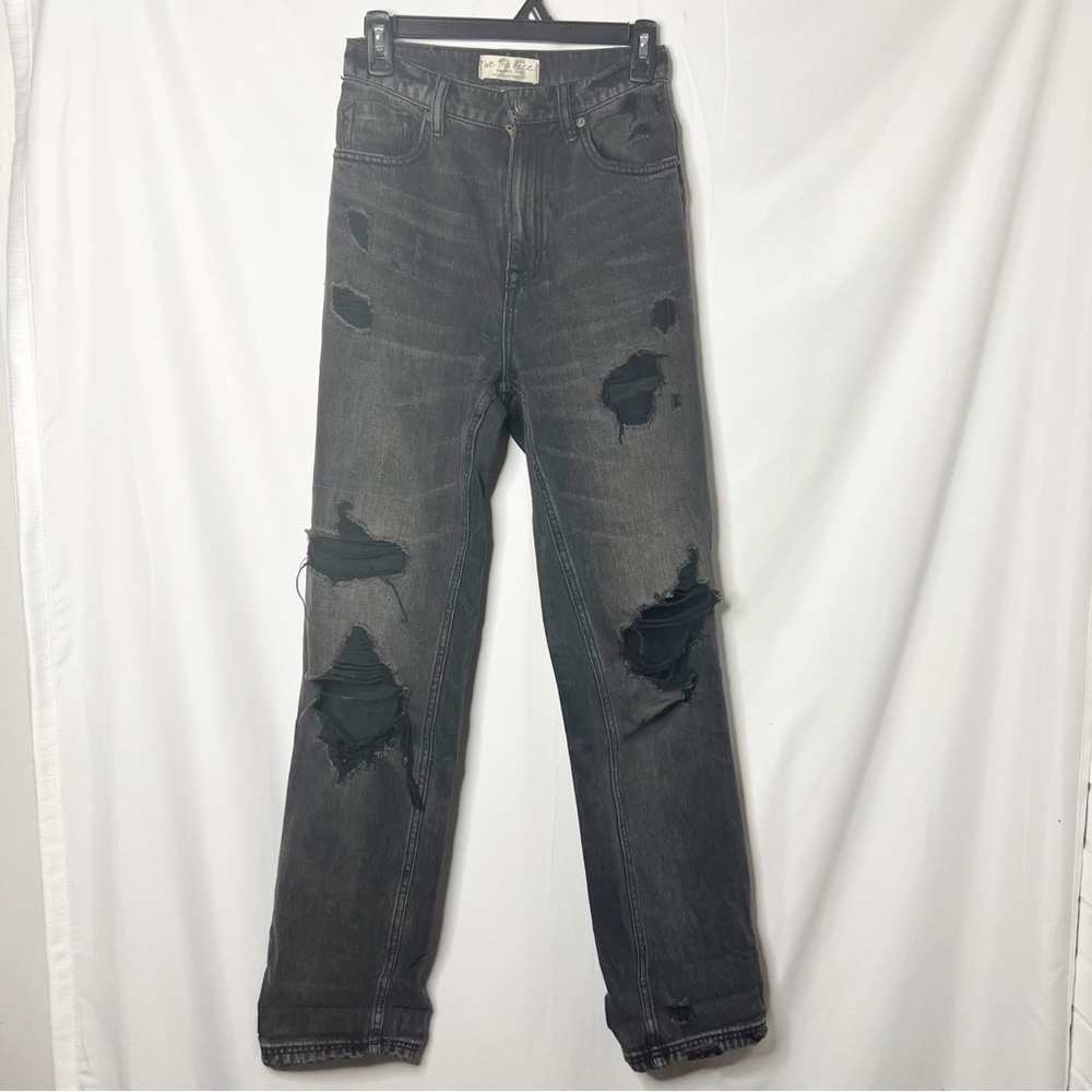 Free People We the Free Curvy Distressed Straight Leg Jeans Size 25